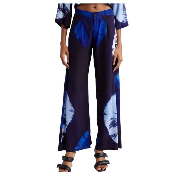 buyaso Pants - Buyaso pants Ayokun tie dye wide leg blue size Large L